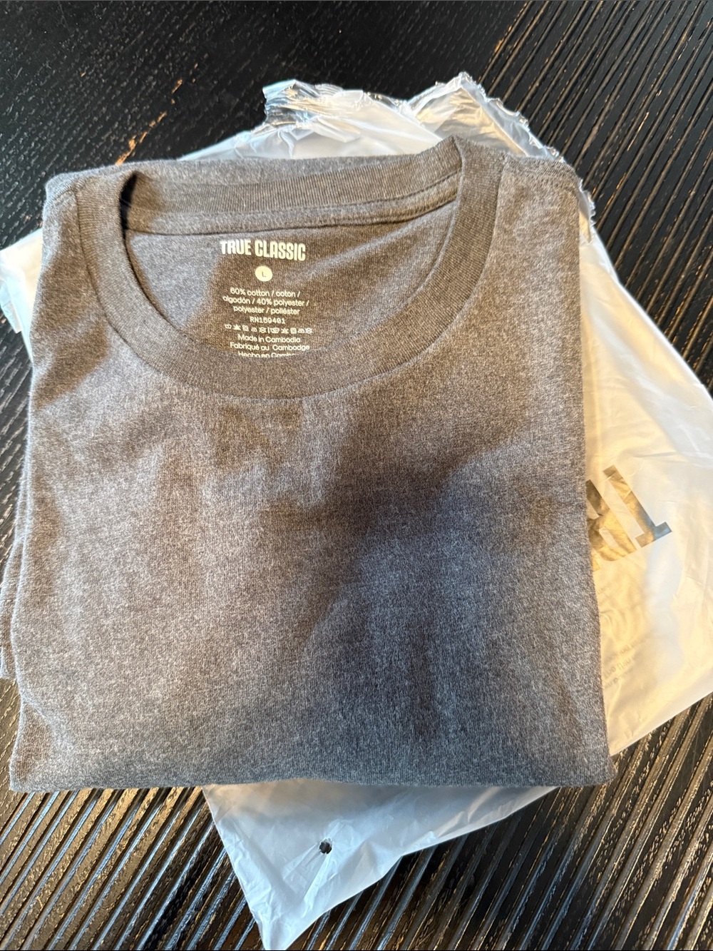 True Classic Men's Heather Gray Crew Neck long sleeve- brand new